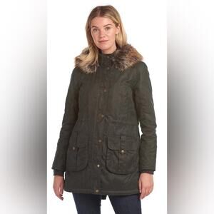 Barbour Womens Homeswood Wax Jacket in Olive